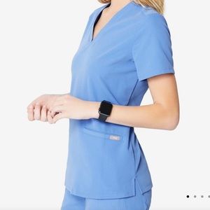 FIGS ceil blue Casma scrub top XL